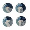 RWANDA Abstract Blue Coasters, Set Of 4 HOME