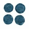 UGANDA Niagara Fringed Raffia Drink Coasters, Set Of 4 HOME