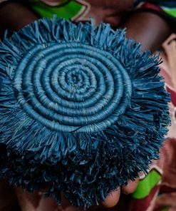 UGANDA Niagara Fringed Raffia Drink Coasters, Set Of 4 HOME