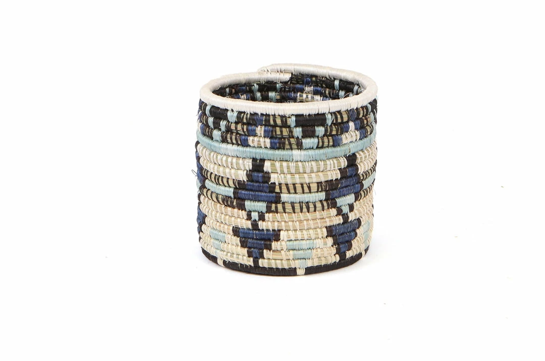 RWANDA 5" Small Silver Blue Planter 3 RWANDA 5" Small Silver Blue Planter