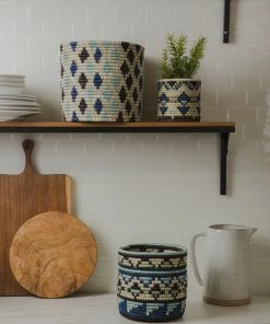 RWANDA 5" Small Silver Blue Planter