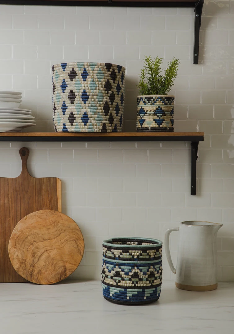 RWANDA 5" Small Silver Blue Planter 4 RWANDA 5" Small Silver Blue Planter