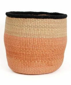 GHANA HOME 11" Large Dipped Ochre Grass Planter