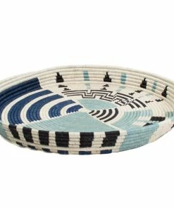 RWANDA Silver Blue Abstract Wall Decor HOME