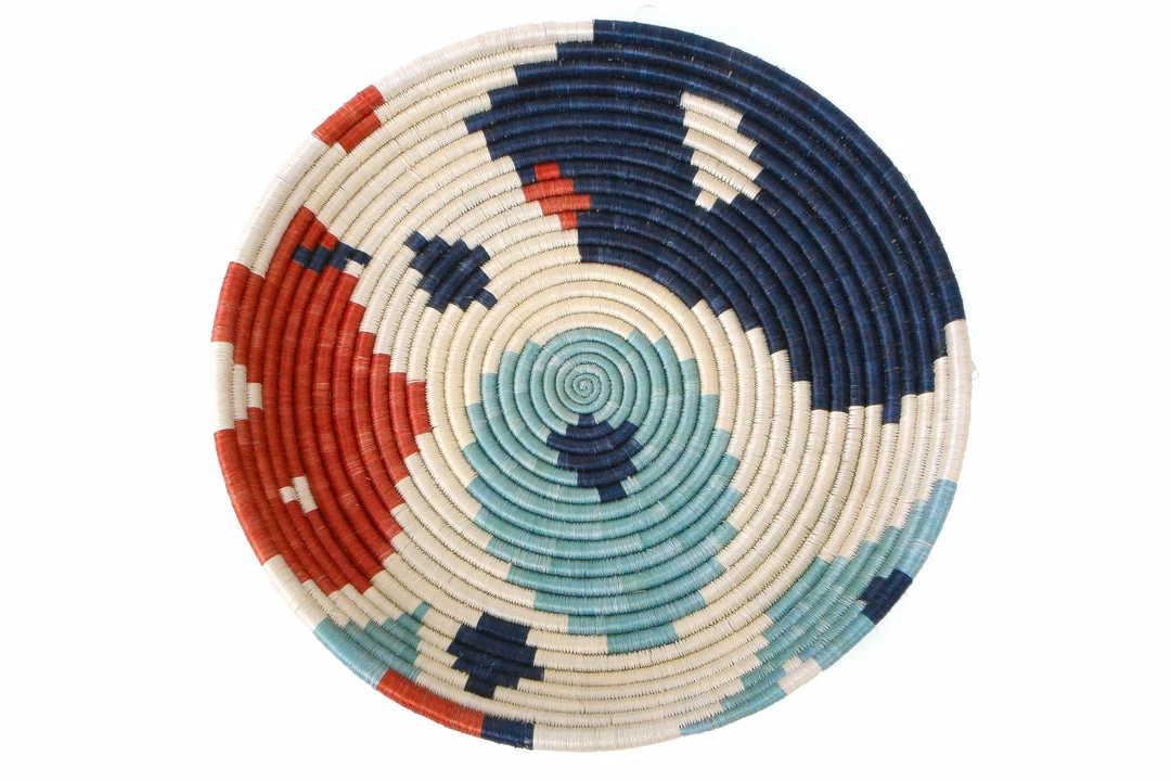 RWANDA Abstract Navy + Orange Circular Tray HOME 3 RWANDA Abstract Navy + Orange Circular Tray HOME