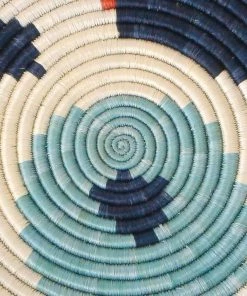 RWANDA Abstract Navy + Orange Circular Tray HOME 11 RWANDA Abstract Navy + Orange Circular Tray HOME
