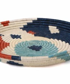 RWANDA Abstract Navy + Orange Circular Tray HOME 10 RWANDA Abstract Navy + Orange Circular Tray HOME
