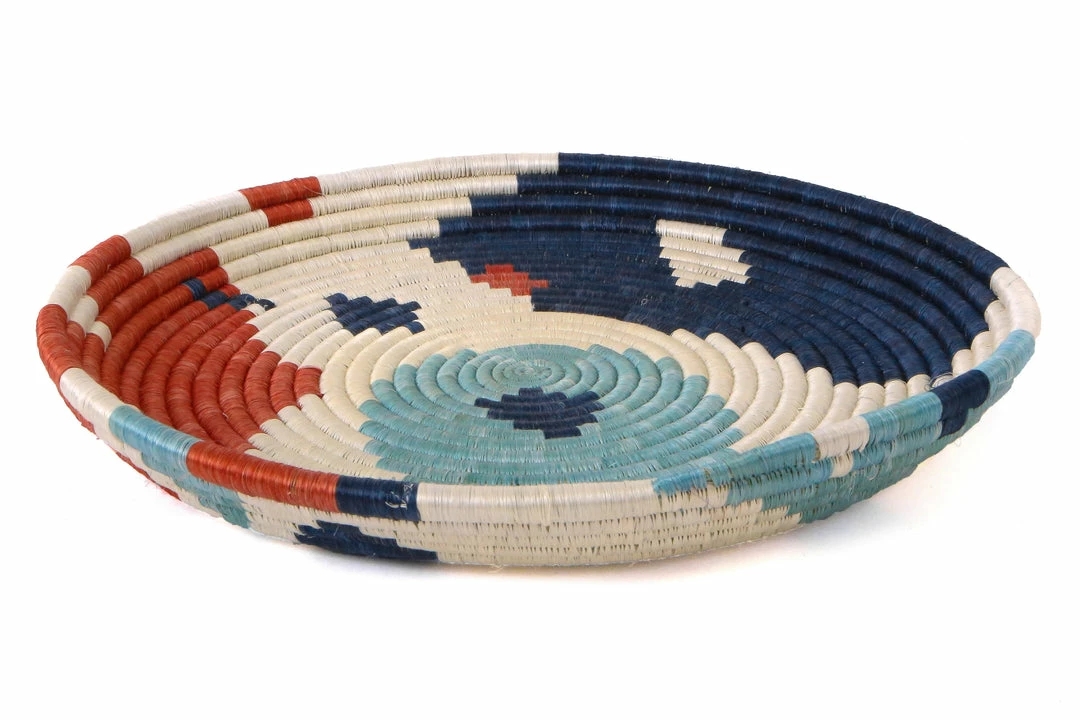 RWANDA Abstract Navy + Orange Circular Tray HOME 6 RWANDA Abstract Navy + Orange Circular Tray HOME