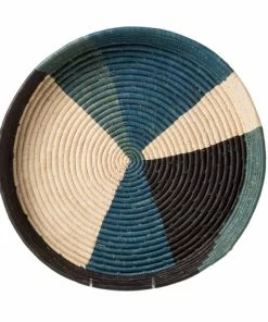 UGANDA Cool Color Blocked Raffia Tray