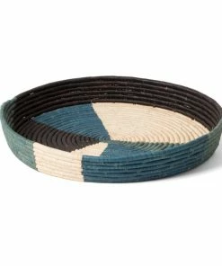 UGANDA Cool Color Blocked Raffia Tray