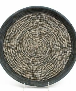 UGANDA HOME Carbon Heathered Raffia Tray