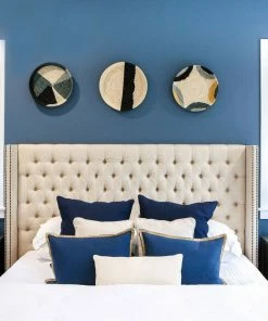 UGANDA Opal Gray Color Blocked Raffia Tray HOME 15 UGANDA Opal Gray Color Blocked Raffia Tray HOME