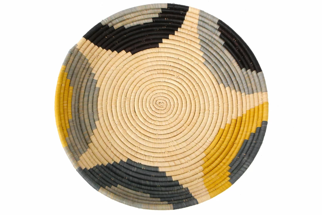 UGANDA HOME Opal Gray + Mustard Fleur Tray 3 UGANDA HOME Opal Gray + Mustard Fleur Tray