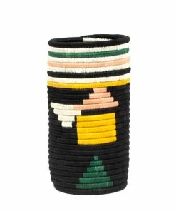 RWANDA Black + Neon Abstract Vase