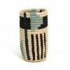 UGANDA Geo Blue Night Raffia Vase HOME