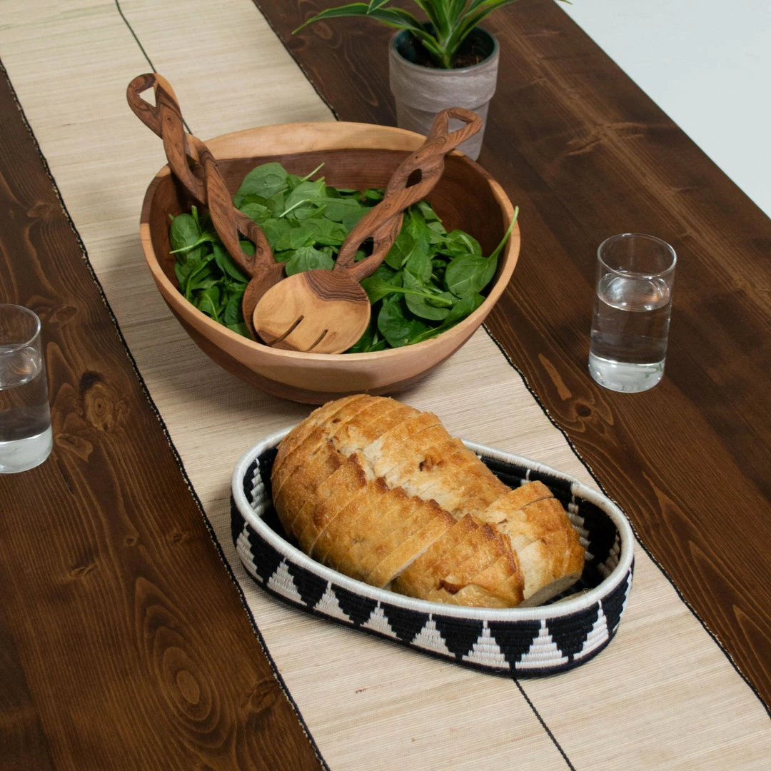 RWANDA Black + White Tofali Oval Basket HOME 6 RWANDA Black + White Tofali Oval Basket HOME