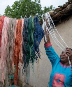 RWANDA Soothing Sands Fringed Coasters, Set Of 4