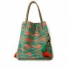 UZBEKISTAN Expandable Ikat Bag With Tassels BAGS