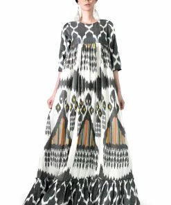 UZBEKISTAN CLOTHING Guli Maxi Ikat Dress
