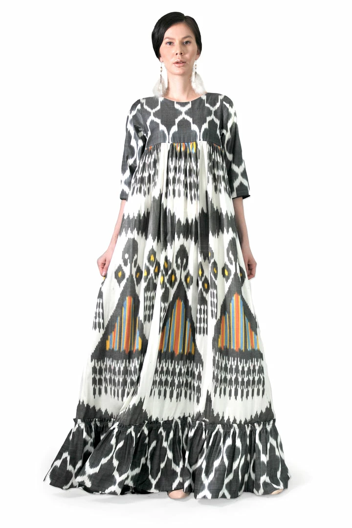 UZBEKISTAN CLOTHING Guli Maxi Ikat Dress 3 UZBEKISTAN CLOTHING Guli Maxi Ikat Dress