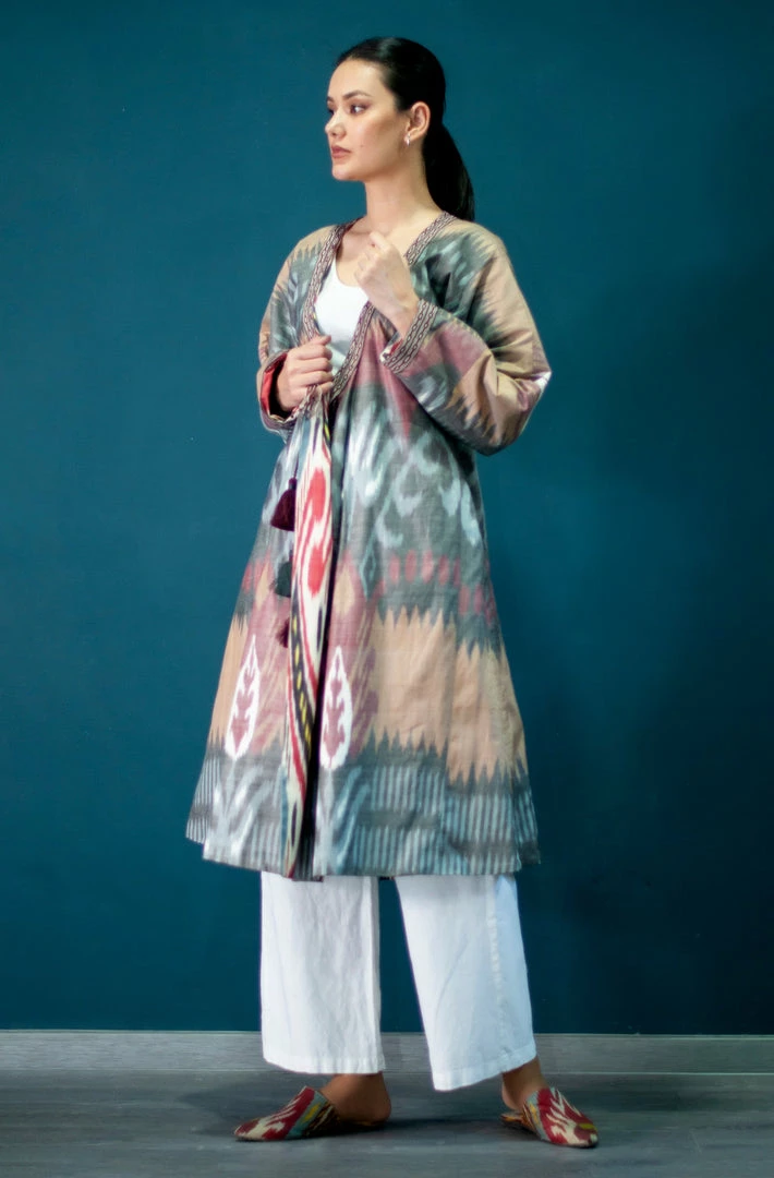 UZBEKISTAN Classic Ikat Chapan CLOTHING 4 UZBEKISTAN Classic Ikat Chapan CLOTHING