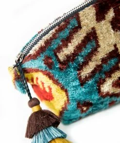 UZBEKISTAN Ikat Velvet Cosmetic Bag