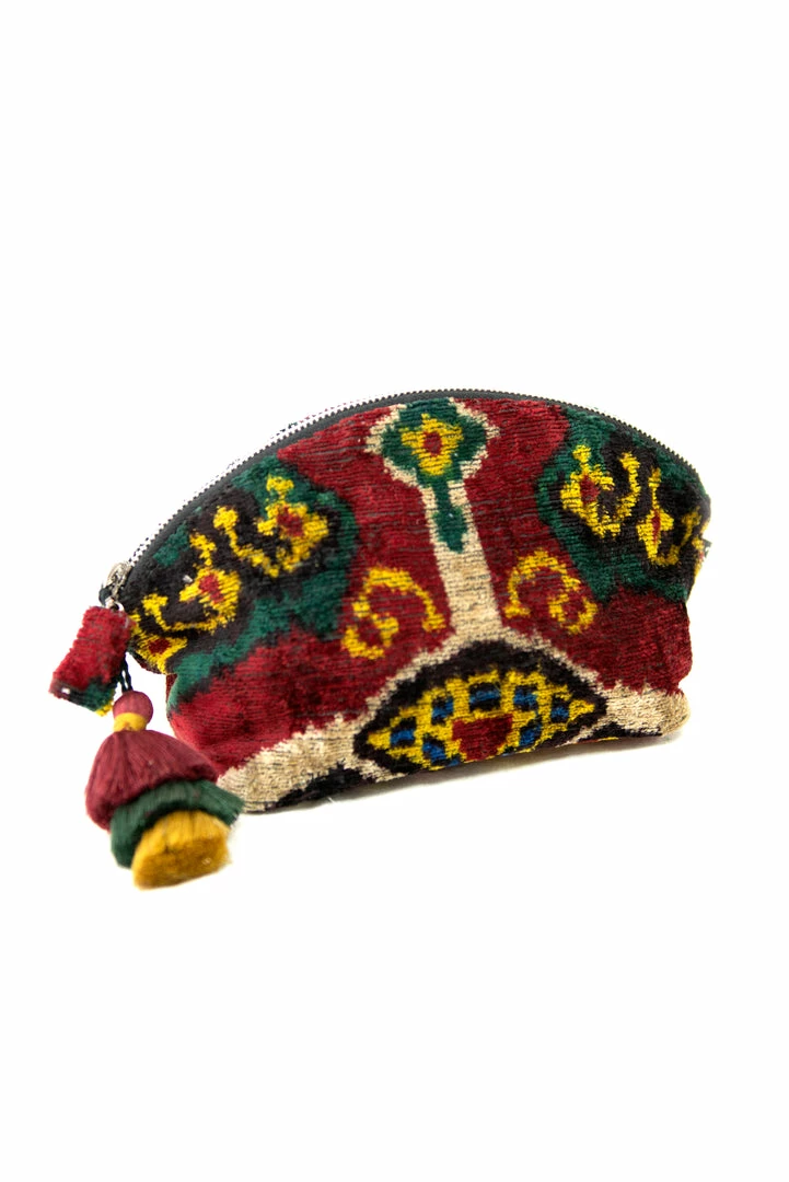 UZBEKISTAN Ikat Velvet Cosmetic Bag BAGS 3 UZBEKISTAN Ikat Velvet Cosmetic Bag BAGS
