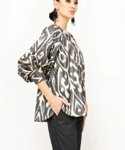 UZBEKISTAN Feruza Ikat Top CLOTHING