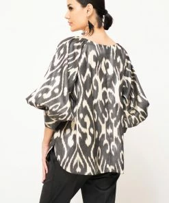 UZBEKISTAN Feruza Ikat Top CLOTHING