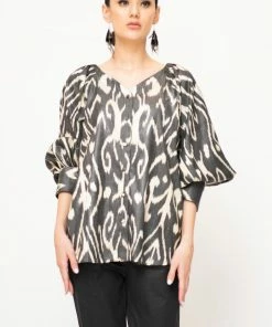 UZBEKISTAN Feruza Ikat Top CLOTHING