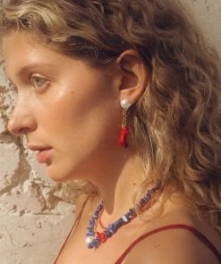 GREECE JEWELRY Lea Gem And Pearl Choker