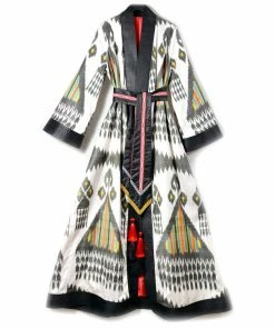 UZBEKISTAN CLOTHING Maxi Ikat Wrap Robe With Sash 9 UZBEKISTAN CLOTHING Maxi Ikat Wrap Robe With Sash