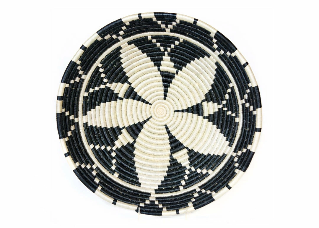 RWANDA 14" Extra Large Black & White Kwizera Basket HOME 3 RWANDA 14" Extra Large Black & White Kwizera Basket HOME