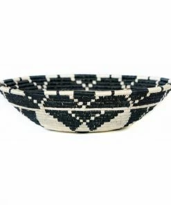 RWANDA 14" Extra Large Black & White Kwizera Basket HOME