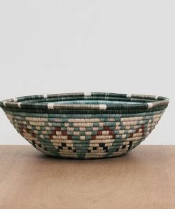 RWANDA HOME 14" Extra Large Metallic & Silver Blue Akagera Basket