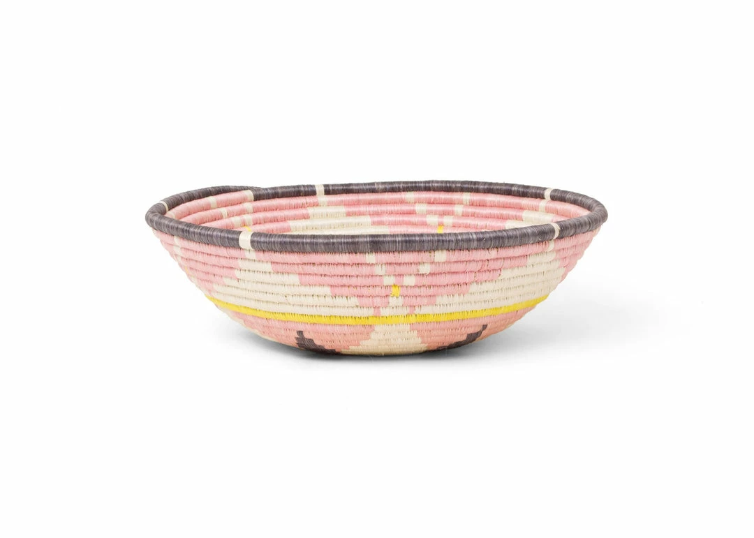 RWANDA 14" Extra Large Pale Blush & Sun Kwizera Bowl HOME 4 RWANDA 14" Extra Large Pale Blush & Sun Kwizera Bowl HOME