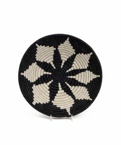 RWANDA HOME Medium Black Hope Round Basket