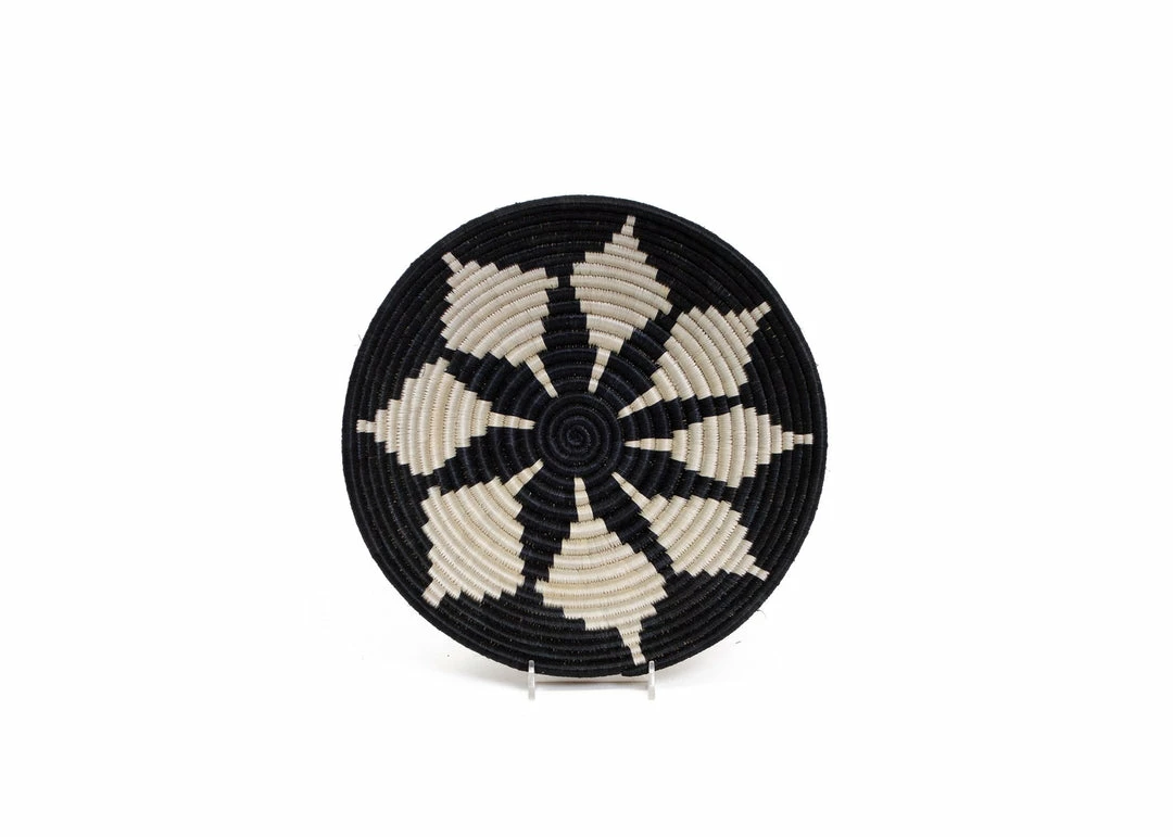RWANDA HOME Medium Black Hope Round Basket 3 RWANDA HOME Medium Black Hope Round Basket