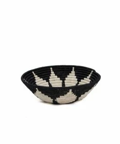 RWANDA HOME Medium Black Hope Round Basket