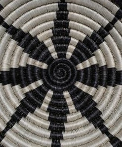 RWANDA HOME Medium Black Hope Round Basket 13 RWANDA HOME Medium Black Hope Round Basket