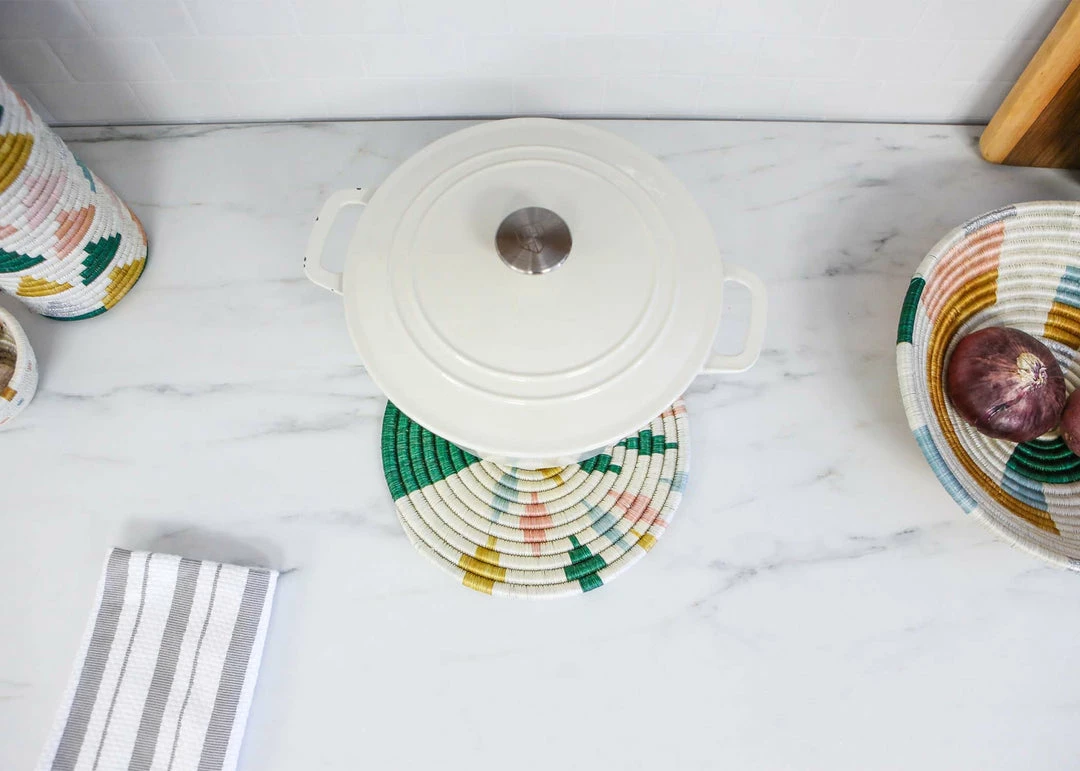 RWANDA Fani Metallic Floret Hot Pad 5 RWANDA Fani Metallic Floret Hot Pad