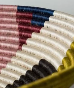 RWANDA HOME 14" Extra Large Multicolor Kolagi Round Basket 8 RWANDA HOME 14