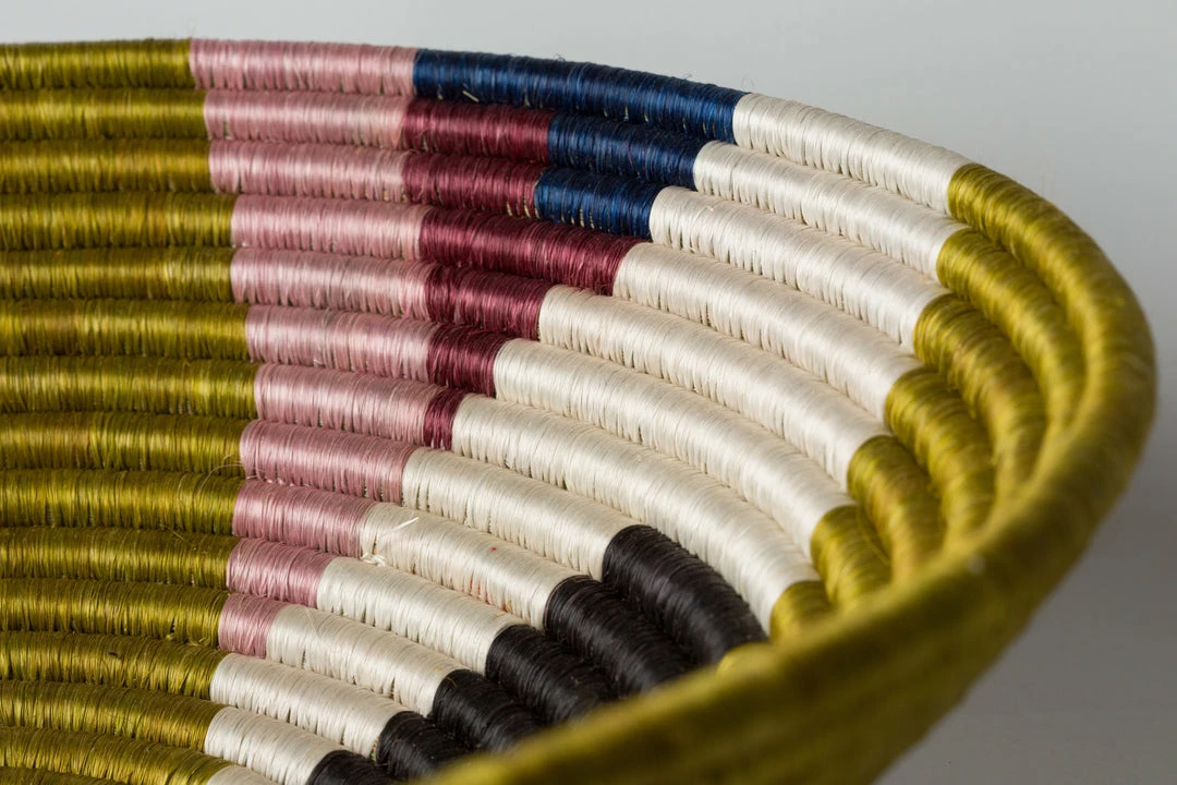 RWANDA HOME 14" Extra Large Multicolor Kolagi Round Basket 5 RWANDA HOME 14" Extra Large Multicolor Kolagi Round Basket