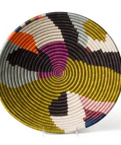 RWANDA HOME 14" Extra Large Multicolor Kolagi Round Basket