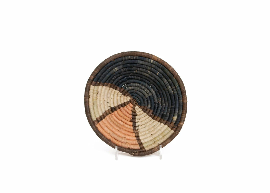 UGANDA 6" Small Peach Soleil Round Basket 3 UGANDA 6" Small Peach Soleil Round Basket