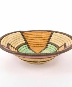 UGANDA 14" Extra Large Lilac & Neutrals Round Basket HOME