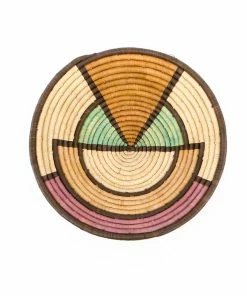 UGANDA 14" Extra Large Lilac & Neutrals Round Basket HOME