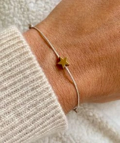 GREECE Gold Star Hematite Charm Bracelet JEWELRY