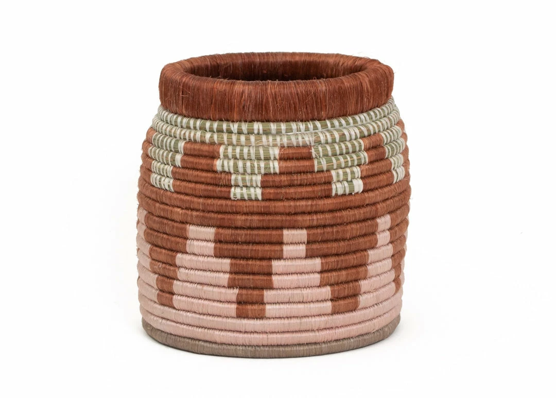 RWANDA Clay + Dusty Peach Kitchen Utensil Holder HOME 4 RWANDA Clay + Dusty Peach Kitchen Utensil Holder HOME