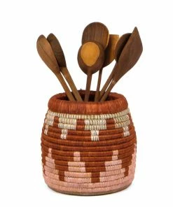 RWANDA Clay + Dusty Peach Kitchen Utensil Holder HOME